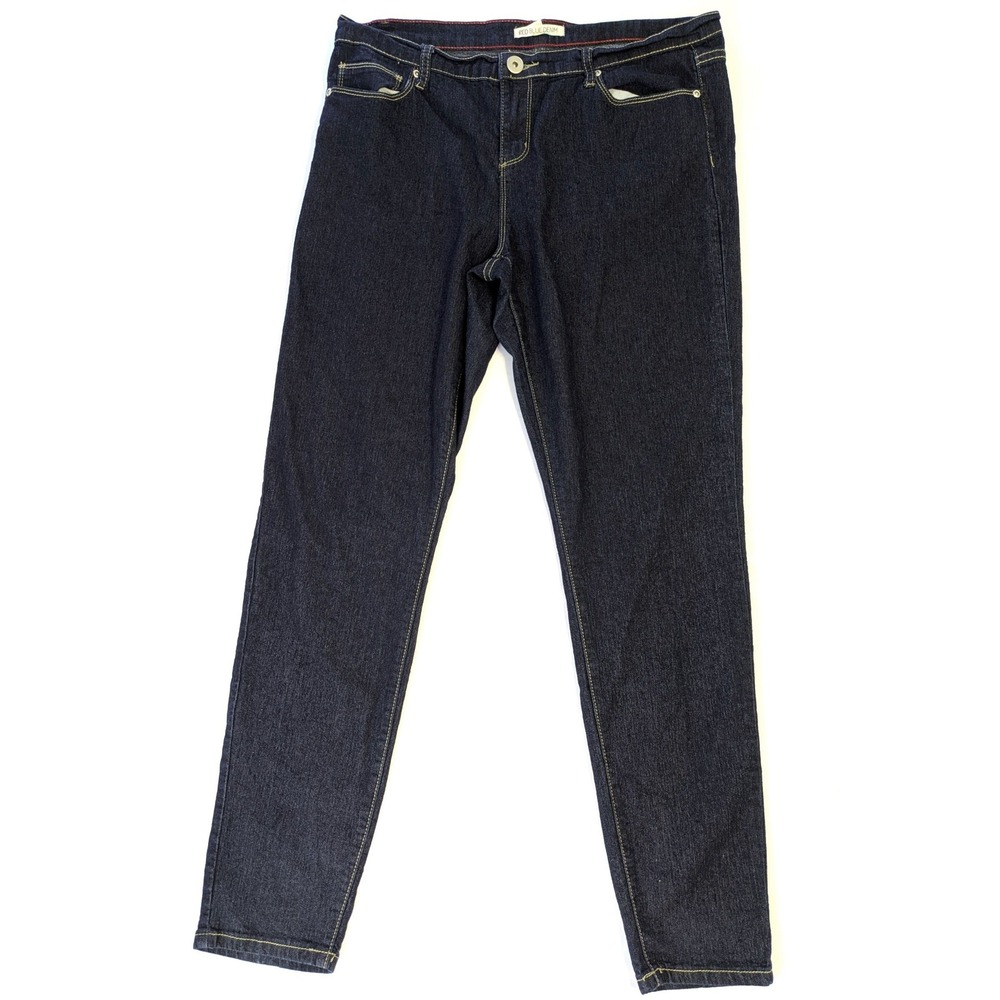 Red Blue Denim Dark Wash Black Skinny Jeans Size 15/16 Indigo Contrast Stitching